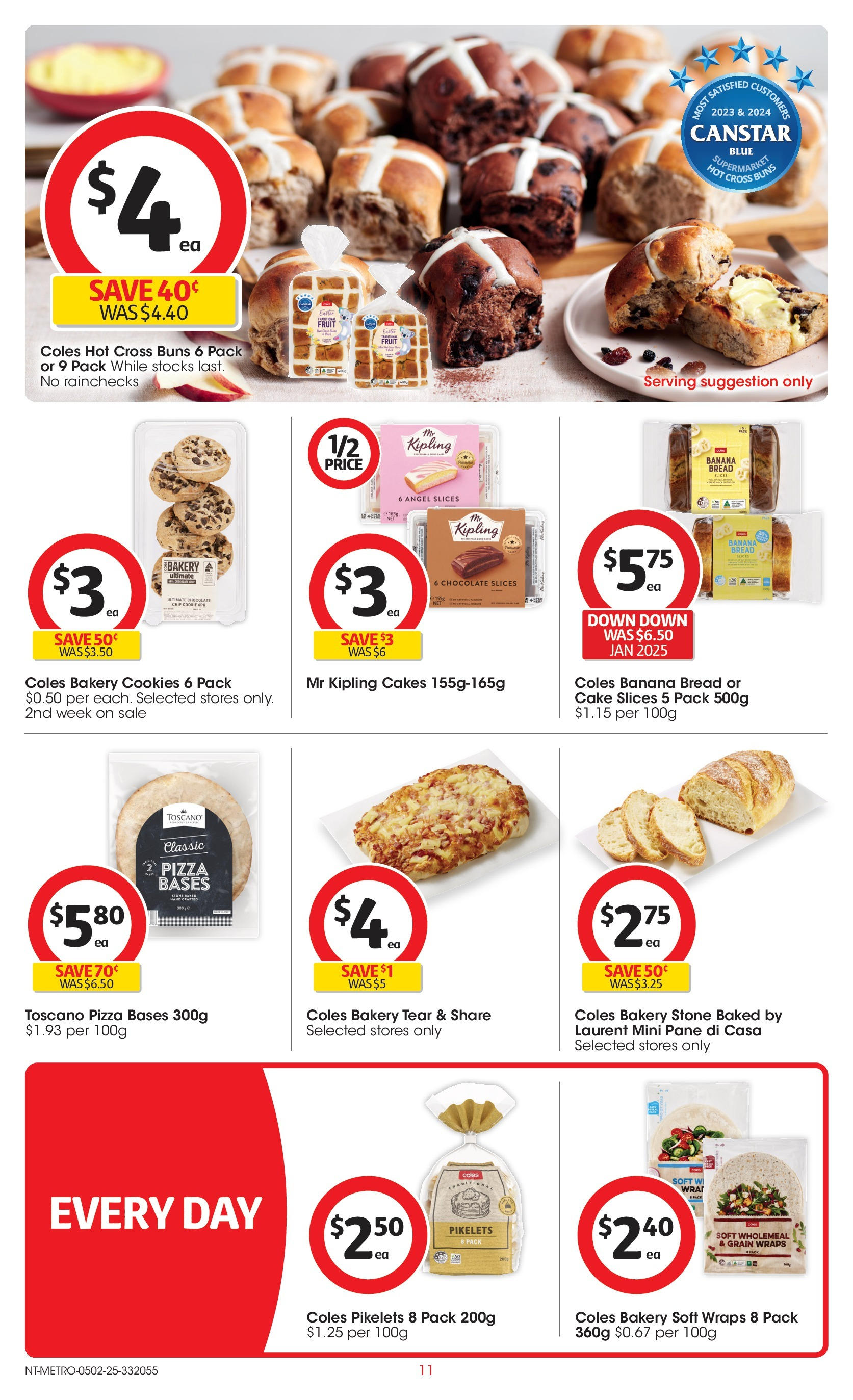 ﻿﻿Coles catalogue valid from 04/02/2025 > Online Australia | Page: 11 | Products: Bread, Chocolate, Pizza, Bakery