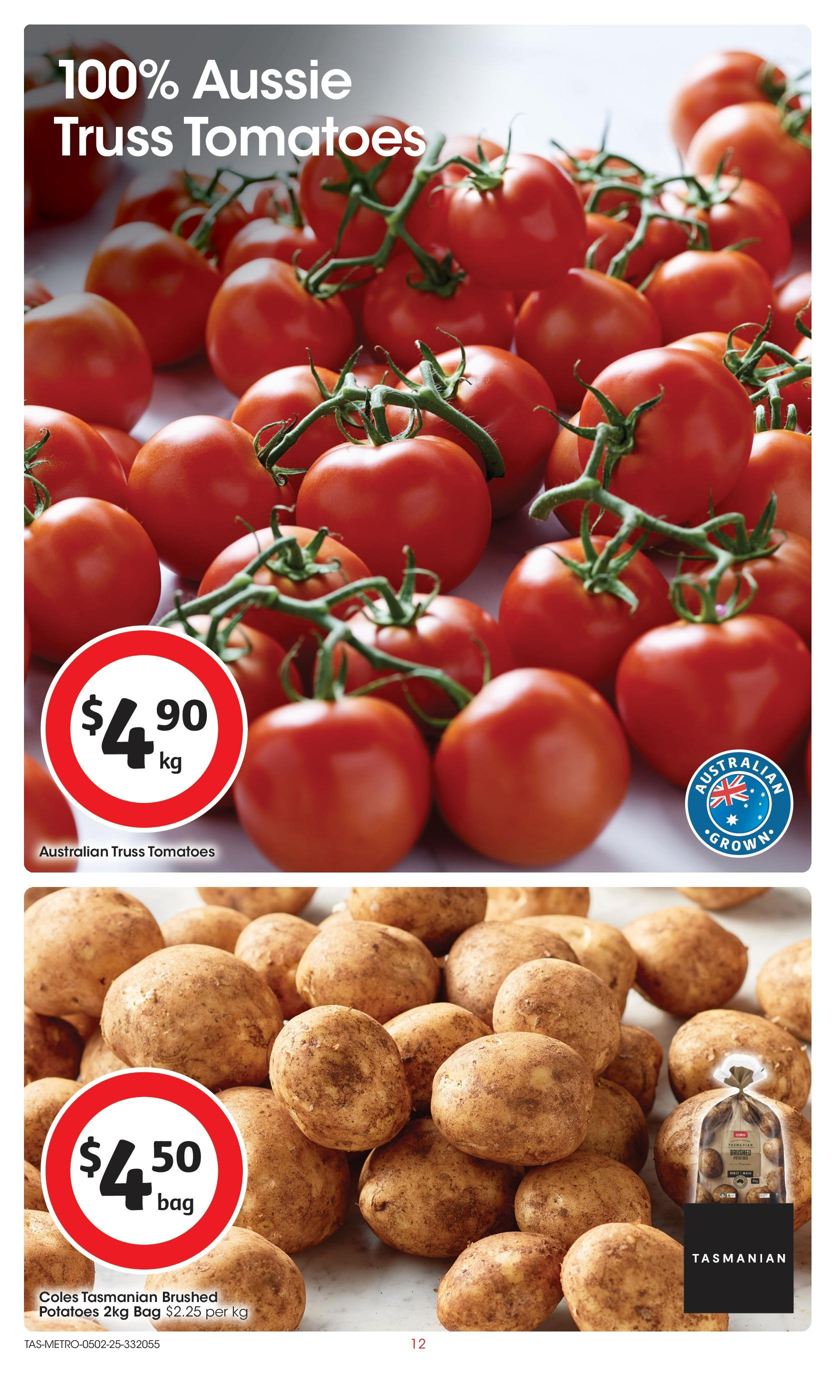 ﻿﻿Coles catalogue valid from 04/02/2025 > Online Australia | Page: 12 | Products: Tomatoes, Potatoes, Bag