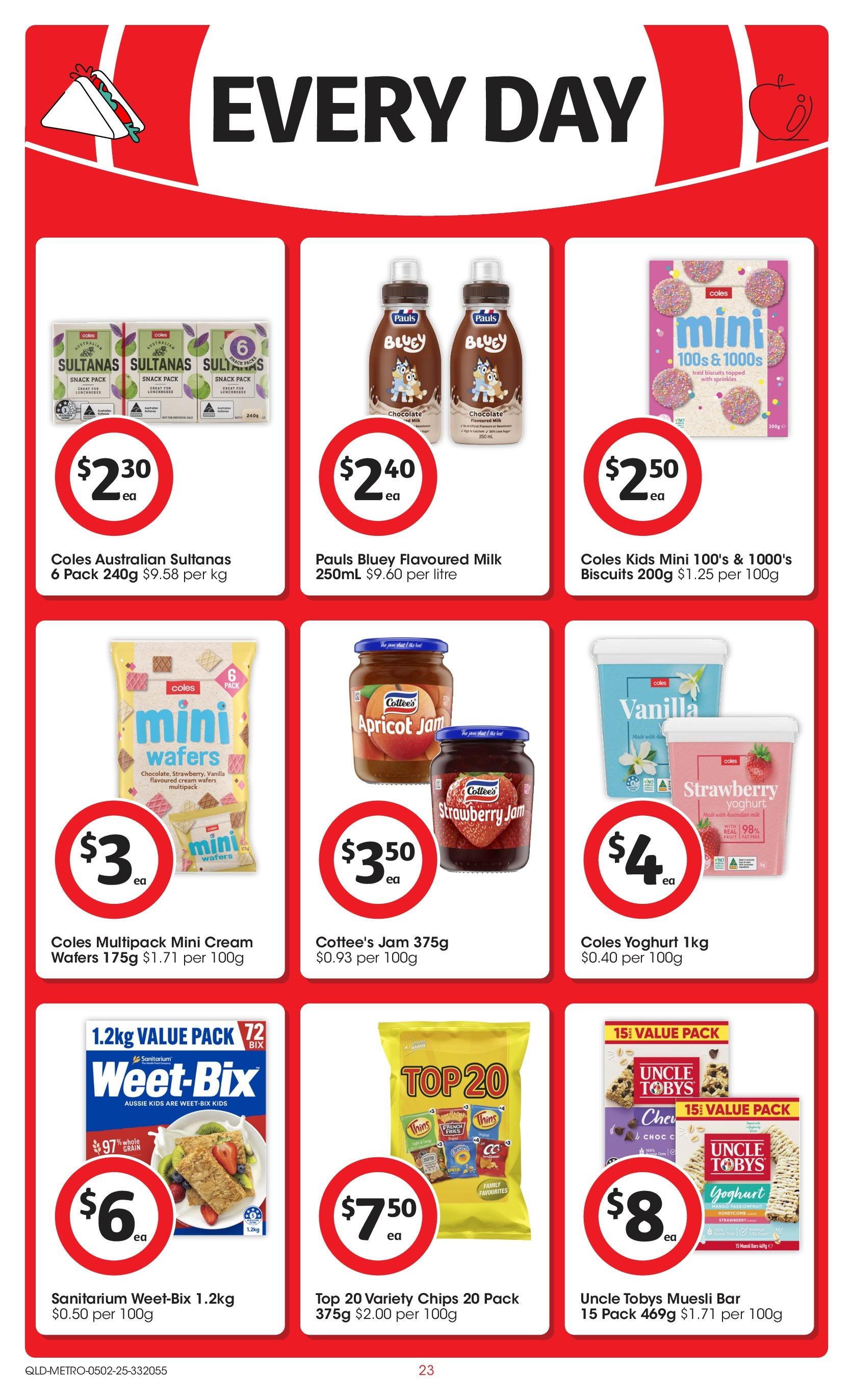 ﻿﻿Coles catalogue valid from 04/02/2025 > Online Australia | Page: 23 | Products: Milk, Chips, Biscuits, Mango