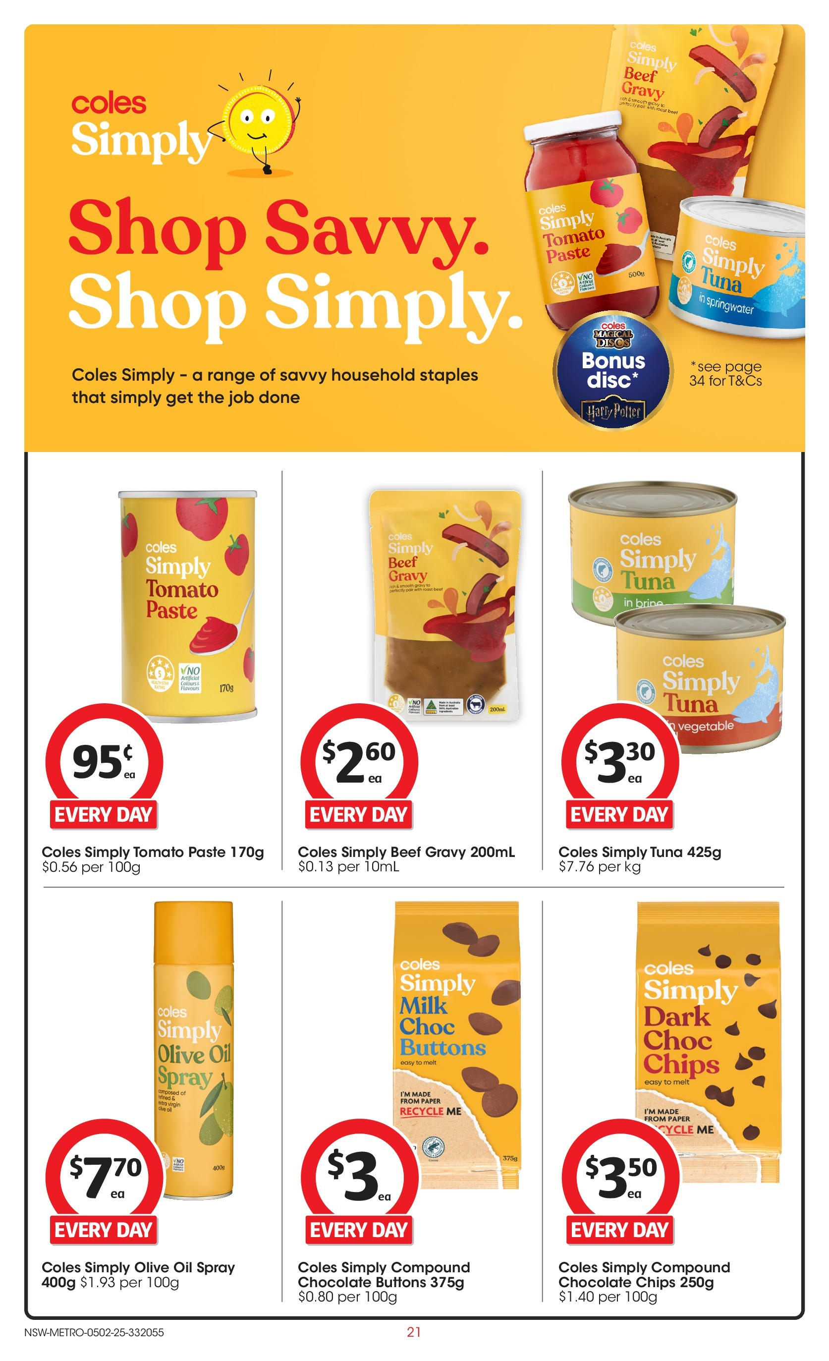 ﻿﻿Coles catalogue valid from 04/02/2025 > Online Australia | Page: 21 | Products: Chocolate, Beef, Chips, Tuna