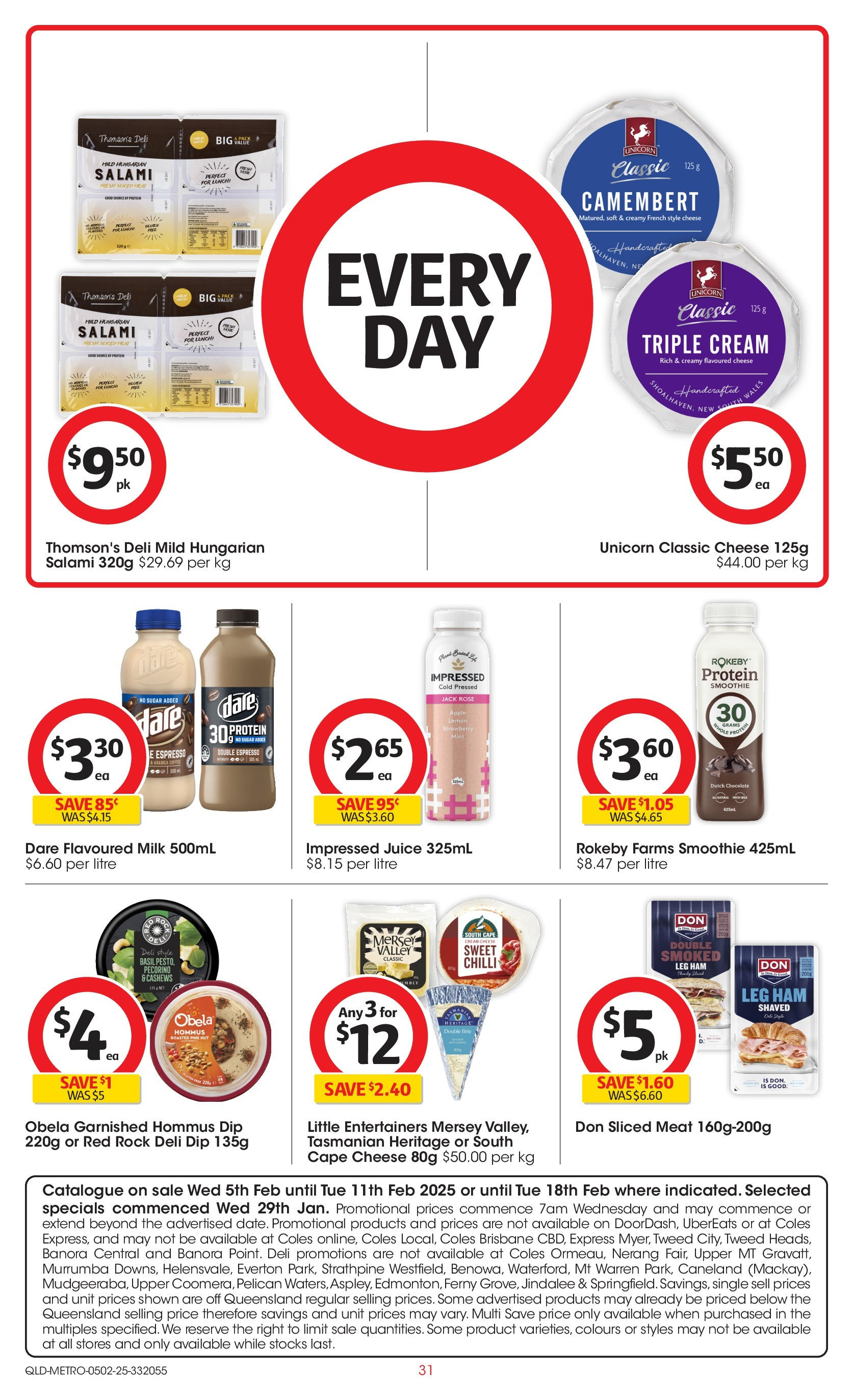 ﻿﻿Coles catalogue valid from 04/02/2025 > Online Australia | Page: 31 | Products: Cheese, Chocolate, Salami, Meat