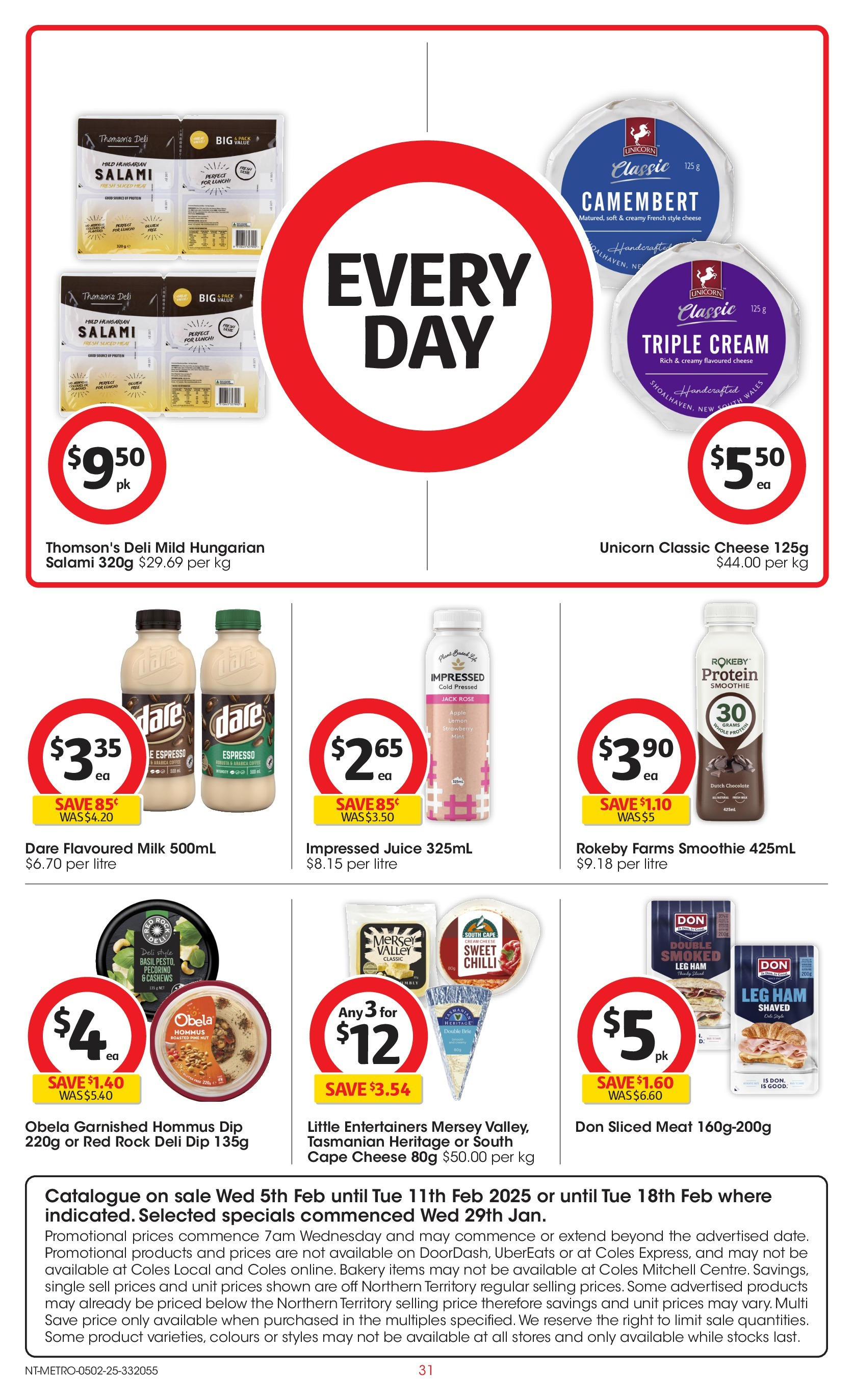 ﻿﻿Coles catalogue valid from 04/02/2025 > Online Australia | Page: 31 | Products: Cheese, Wine, Cream, Bakery