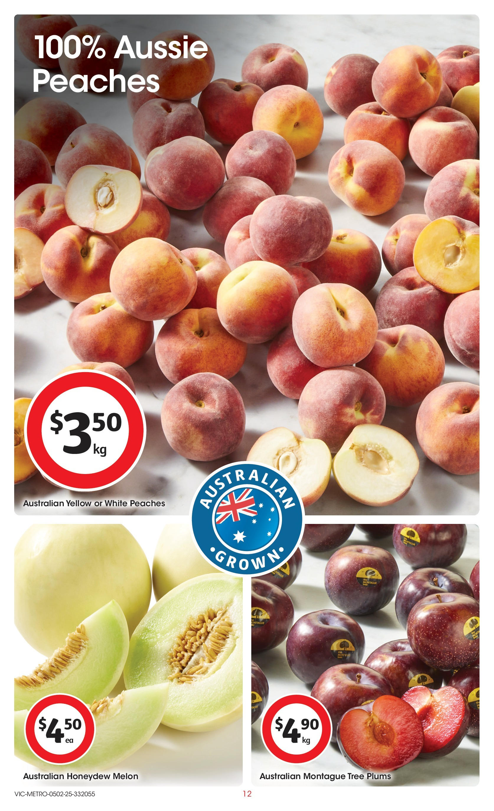 ﻿﻿Coles catalogue valid from 04/02/2025 > Online Australia | Page: 12 | Products: Melon, Honeydew melon, Plums