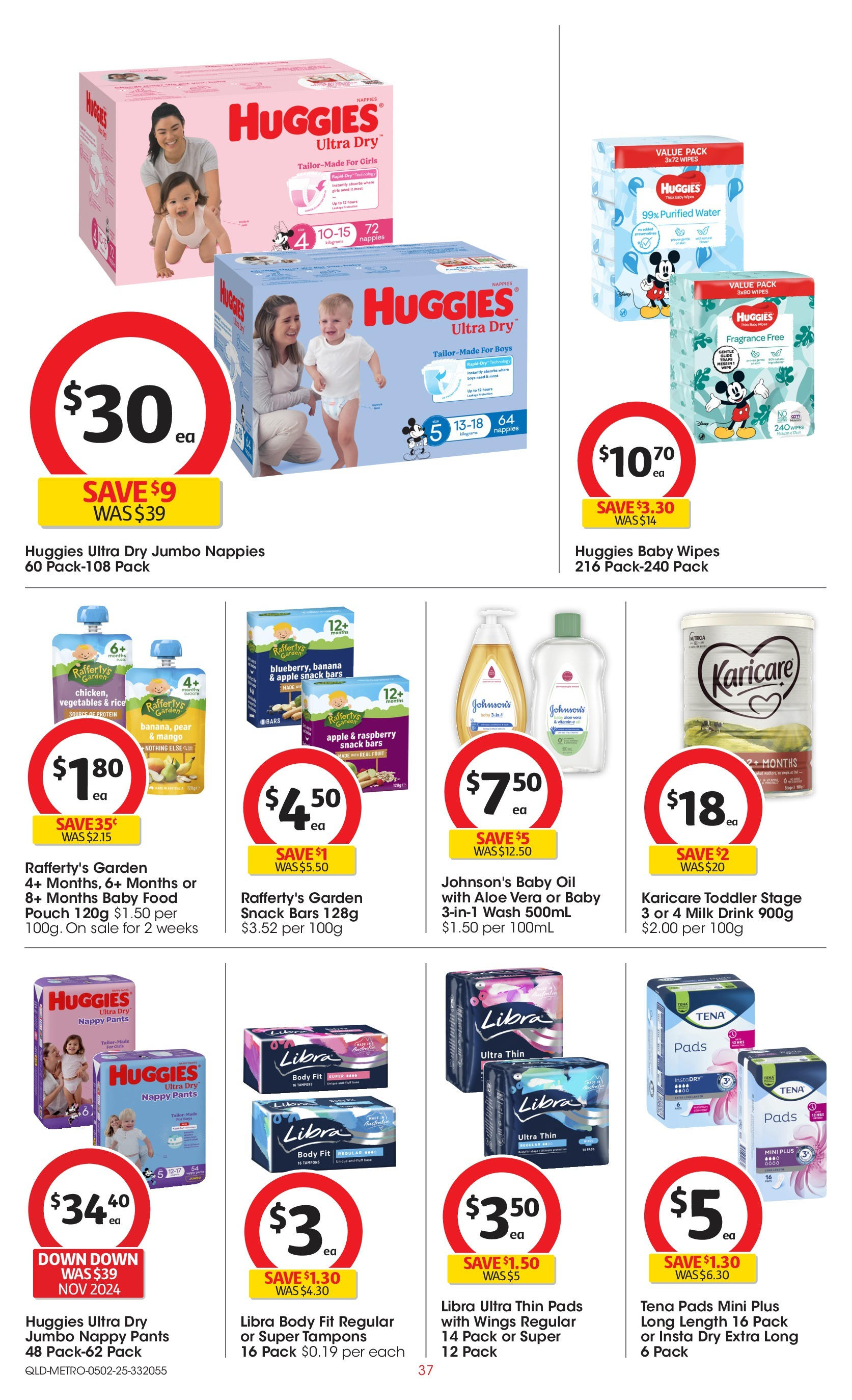 ﻿﻿Coles catalogue valid from 04/02/2025 > Online Australia | Page: 37 | Products: Milk, Pants, Vegetables, Tampons