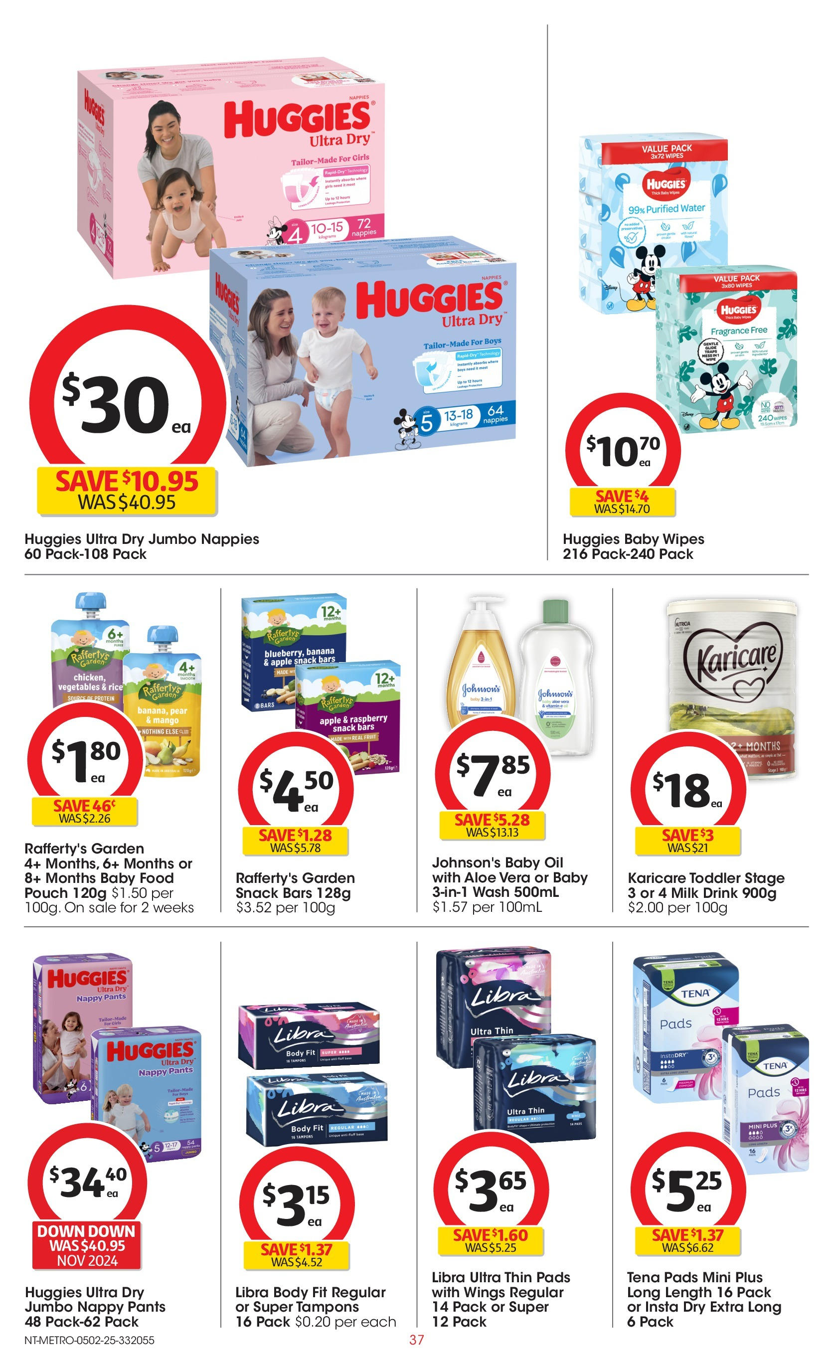 ﻿﻿Coles catalogue valid from 04/02/2025 > Online Australia | Page: 37 | Products: Nappies, Water, Pear, Vitamin