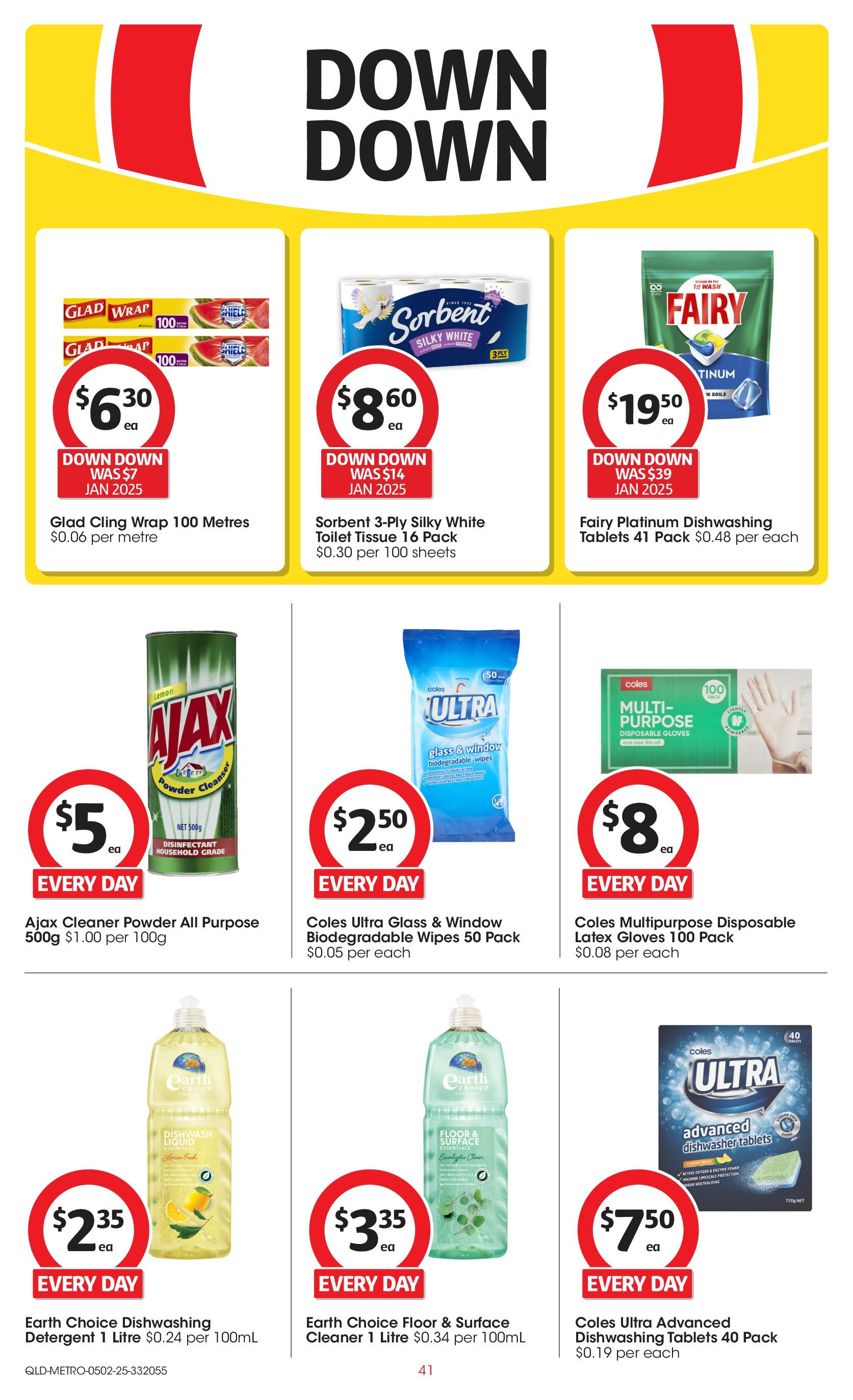 ﻿﻿Coles catalogue valid from 04/02/2025 > Online Australia | Page: 41 | Products: Cleaner, Window, Detergent, Dishwashing detergent