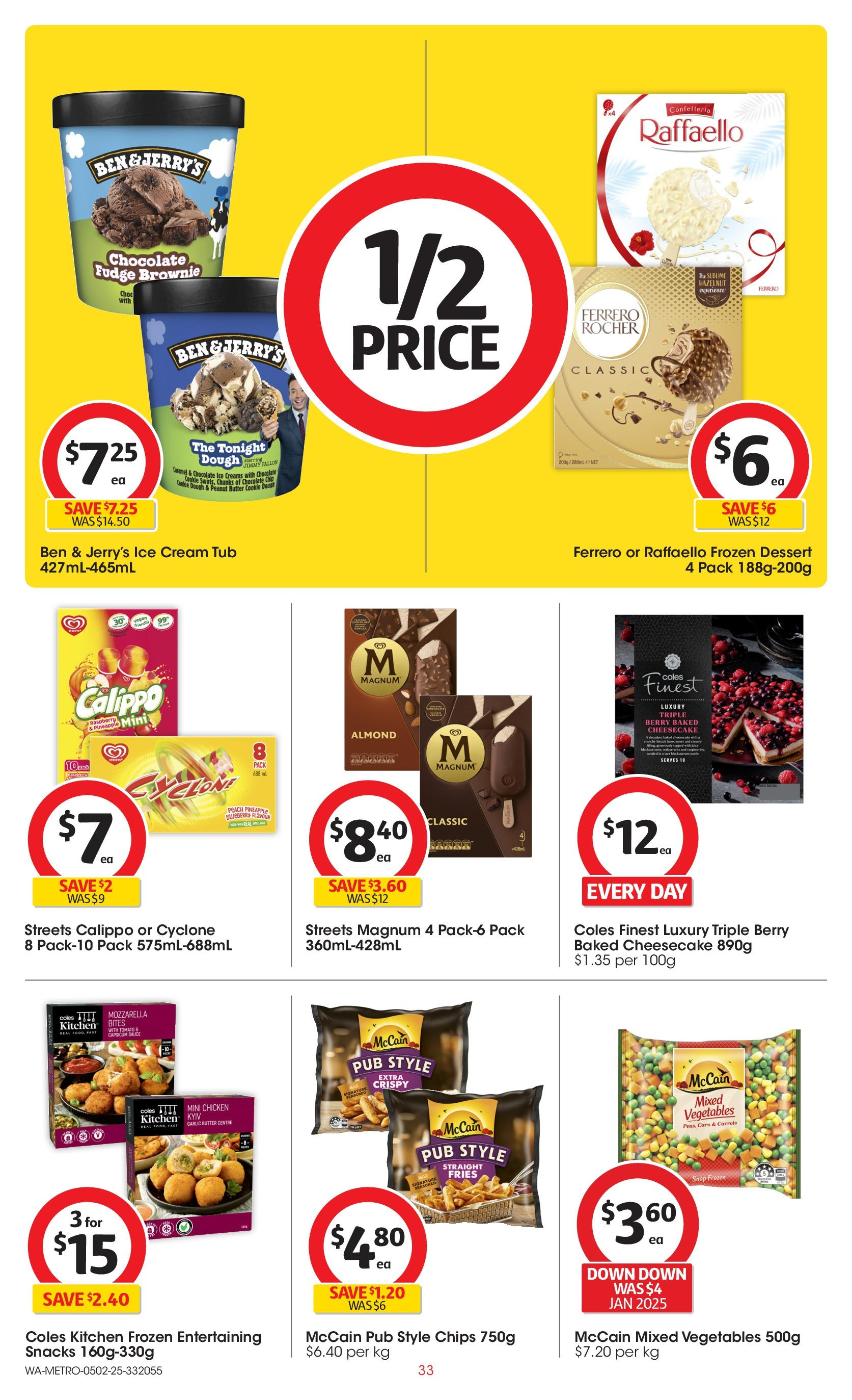 ﻿﻿Coles catalogue valid from 04/02/2025 > Online Australia | Page: 33 | Products: Butter, Chocolate, Pineapple, Chips