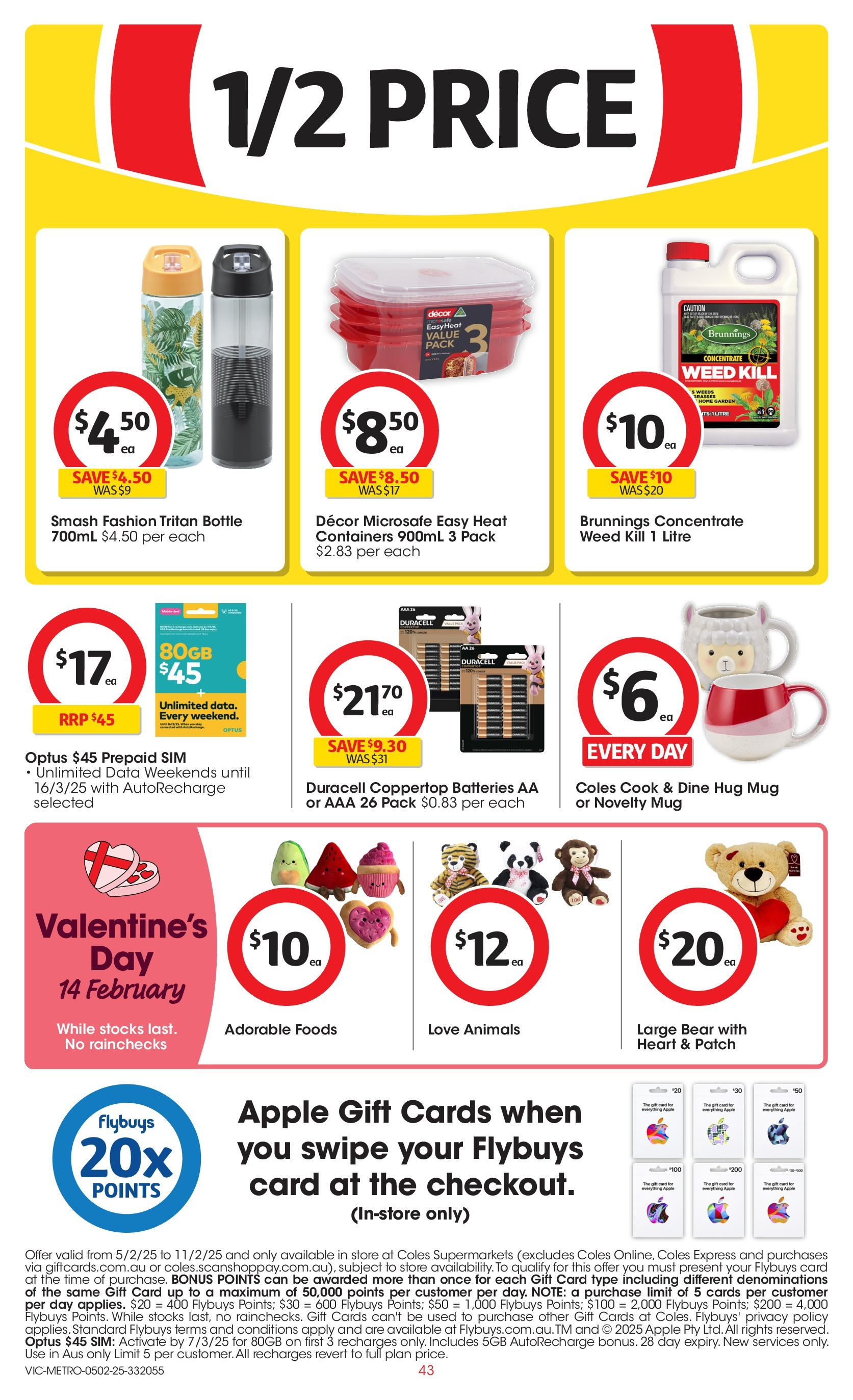 ﻿﻿Coles catalogue valid from 04/02/2025 > Online Australia | Page: 43 | Products: Decor, Novelty, Weed, Batteries