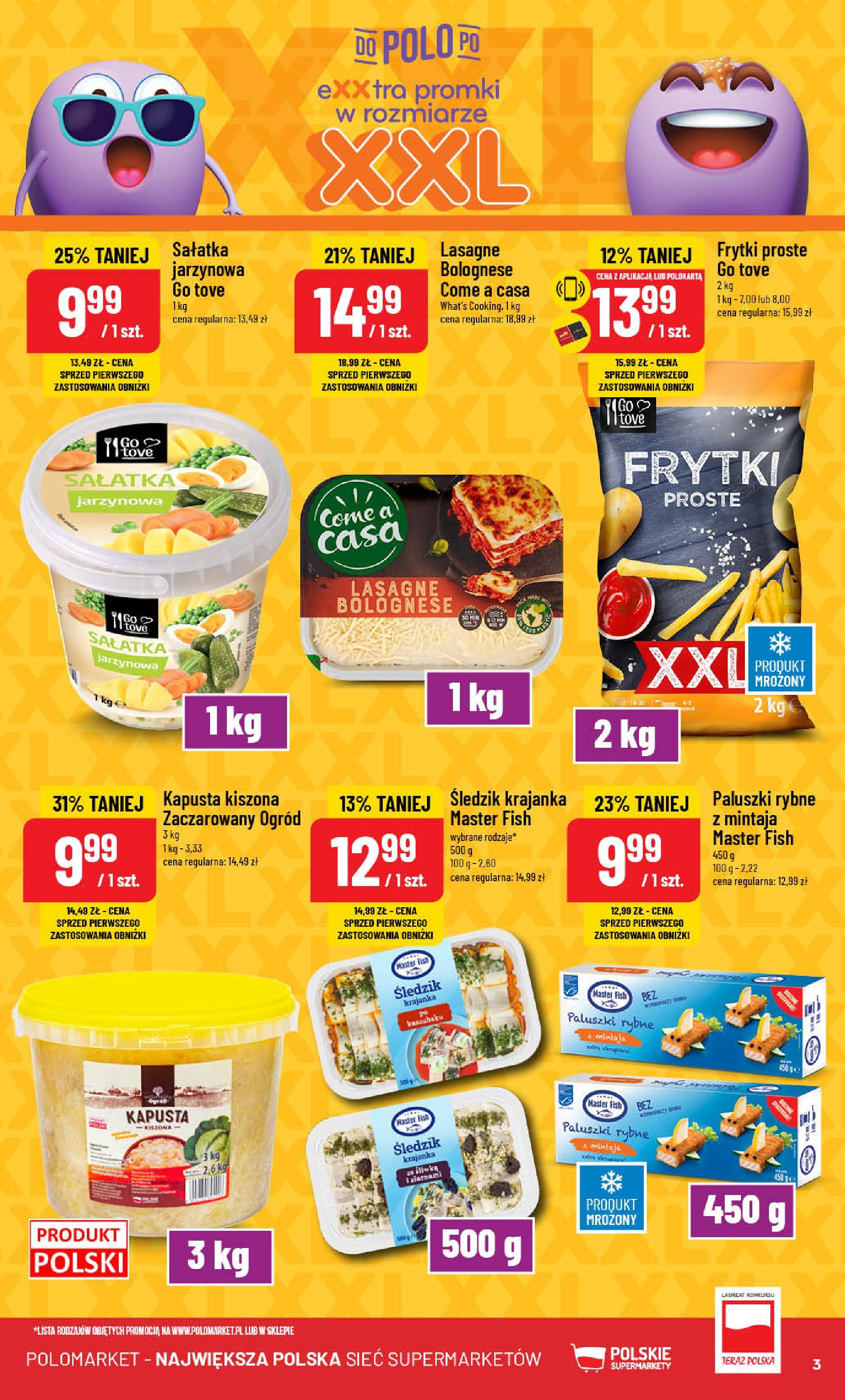 POLOmarket gazetka od jutra (05.02.2025) - Nowa PDF | Strona: 3 | Produkty: Kapusta kiszona, Lasagne, Paluszki, Frytki