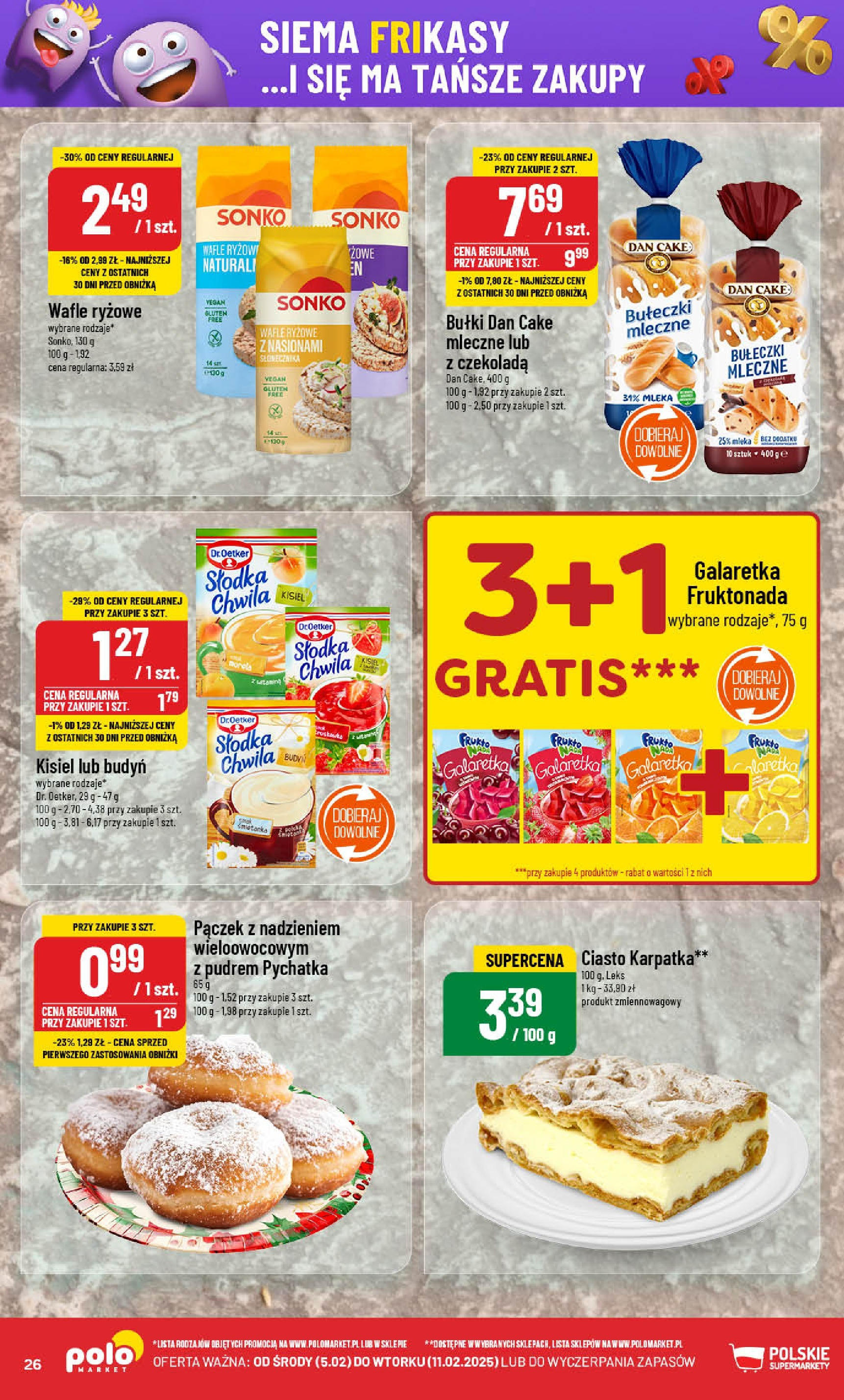 POLOmarket gazetka od jutra (05.02.2025) - Nowa PDF | Strona: 26 | Produkty: Galaretka, Wafle, Mleka, Czekolada