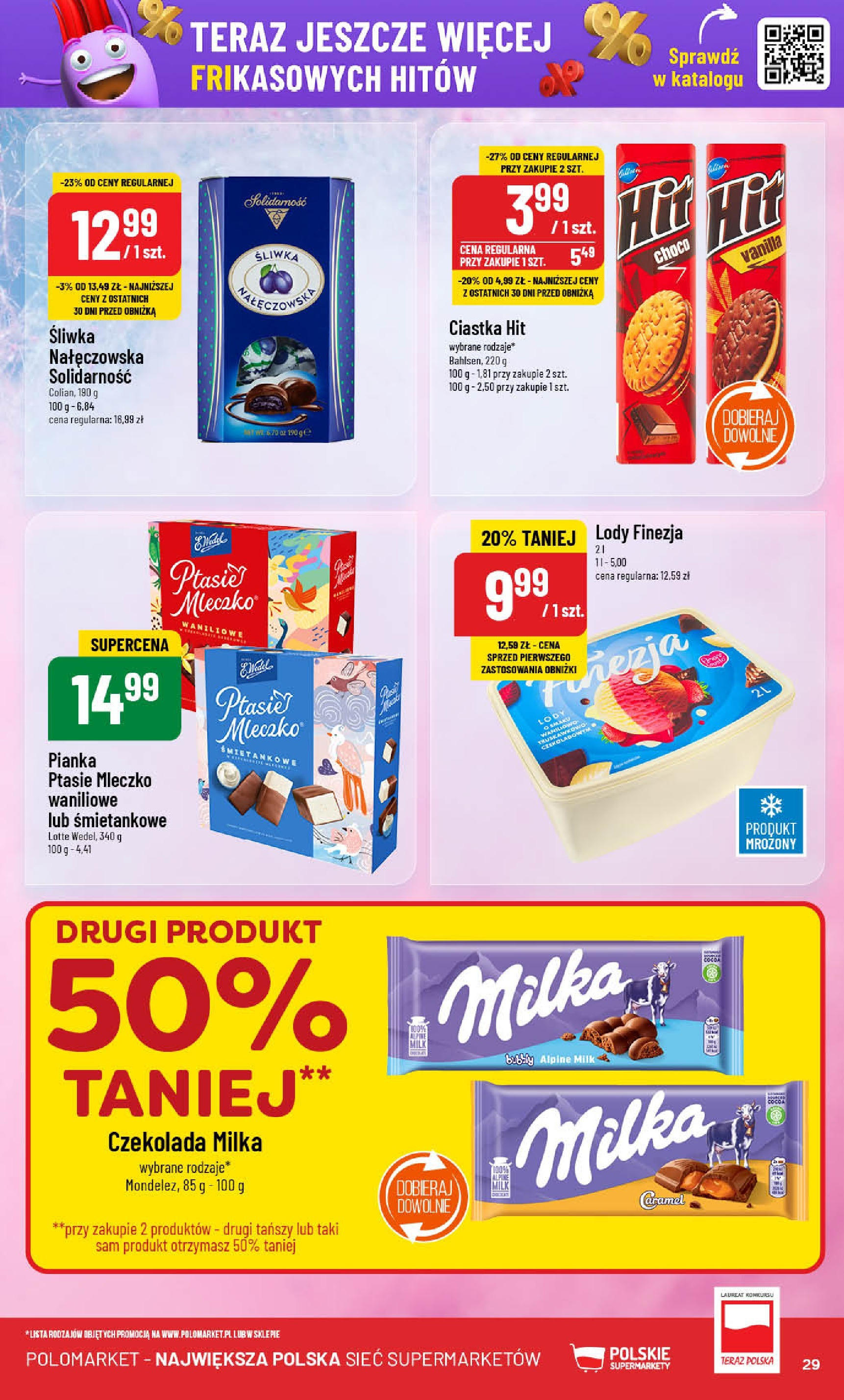 POLOmarket gazetka od jutra (05.02.2025) - Nowa PDF | Strona: 29 | Produkty: Milka, Ptasie mleczko, Ciastka, Lody