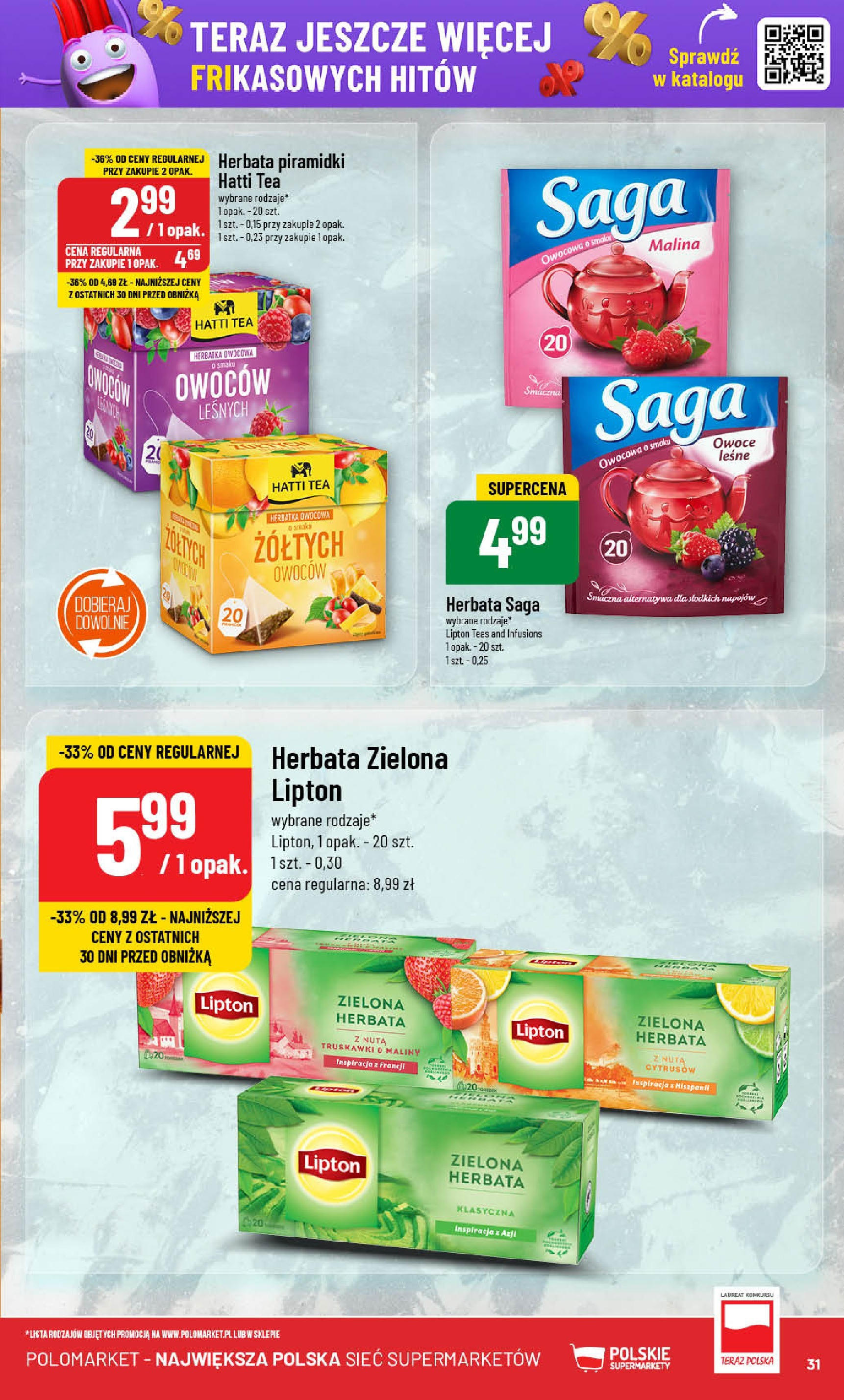 POLOmarket gazetka od jutra (05.02.2025) - Nowa PDF | Strona: 31 | Produkty: Malina, Maliny, Herbata lipton, Herbata