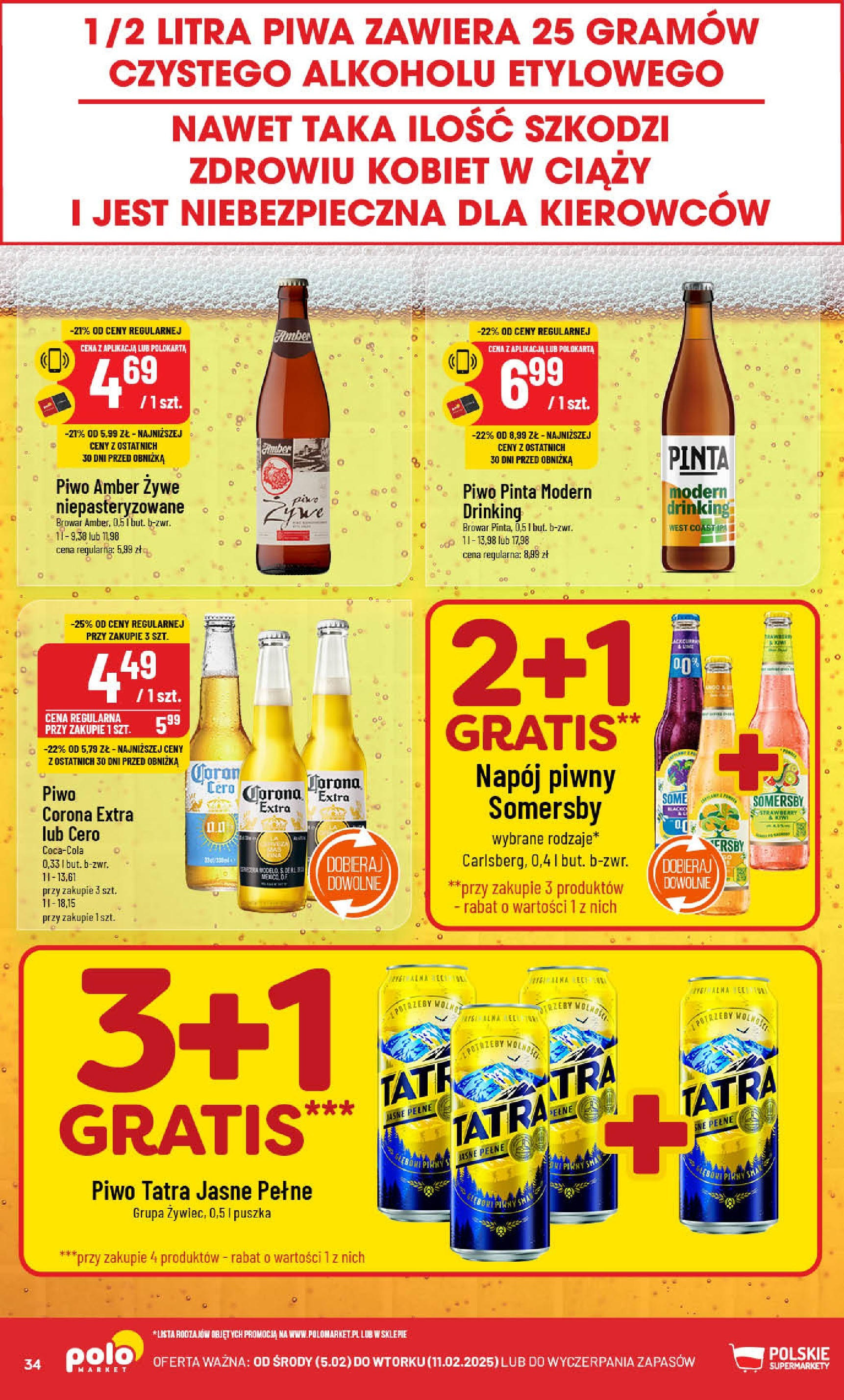 POLOmarket gazetka od jutra (05.02.2025) - Nowa PDF | Strona: 34 | Produkty: Piwo, Somersby