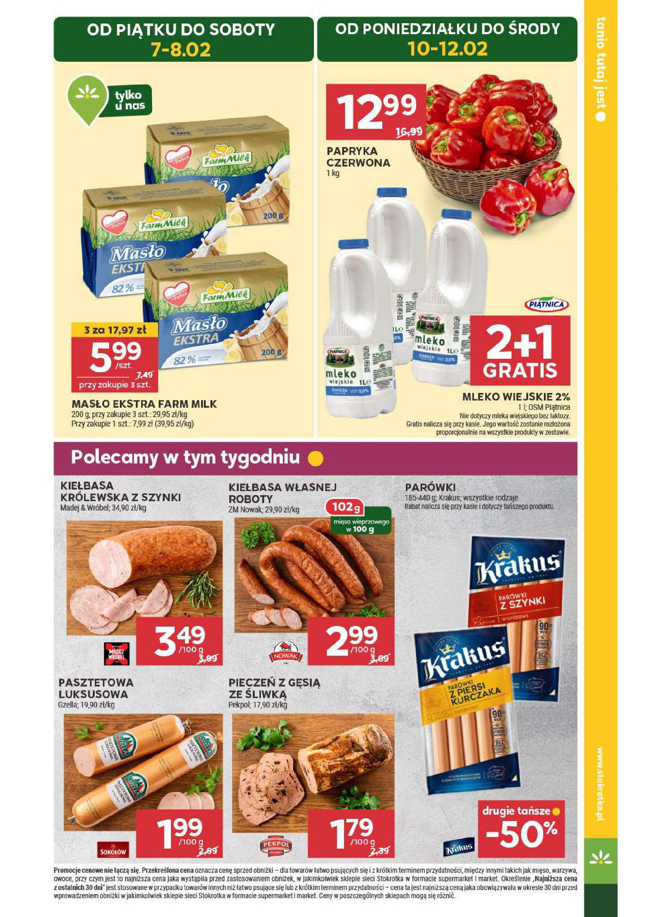 Stokrotka Gazetka 06.02.2025 - Promocje online | Strona: 5 | Produkty: Kiełbasa, Stokrotka, Papryka, Masło