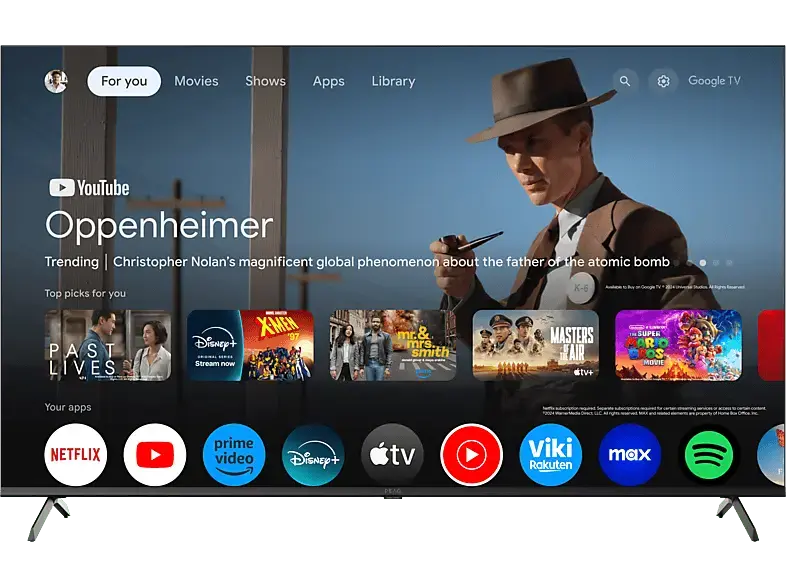 Peaq PTV 65GQU-5124C 65 Zoll Google QLED UHD TV; QLED TV mit 5 Jahre Geräteschutz