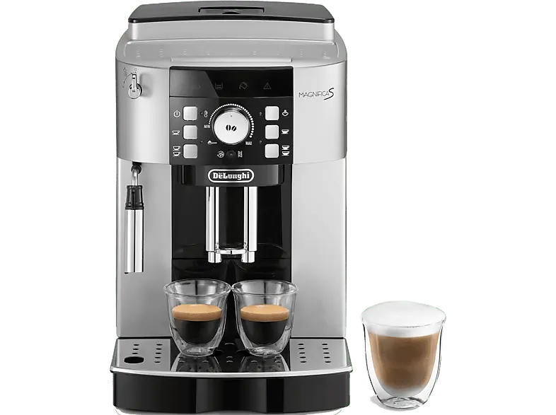 De'Longhi ECAM 21.117 SB Magnifica S Kaffeevollautomat (Silber, Extra leises Kegelmahlwerk,, 15 bar, Dampfdüse)