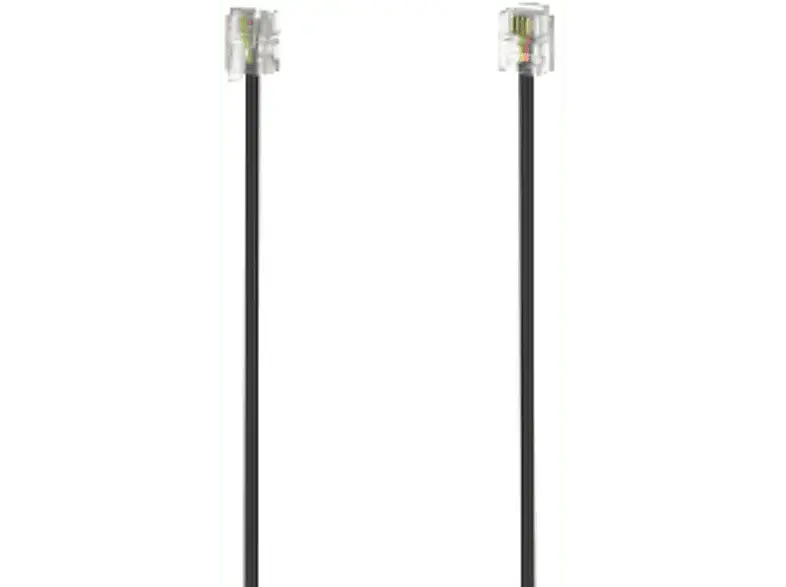 HAMA 201138 Modularkabel, Stecker 6p4c - 6p4c, 6 m, Schwarz