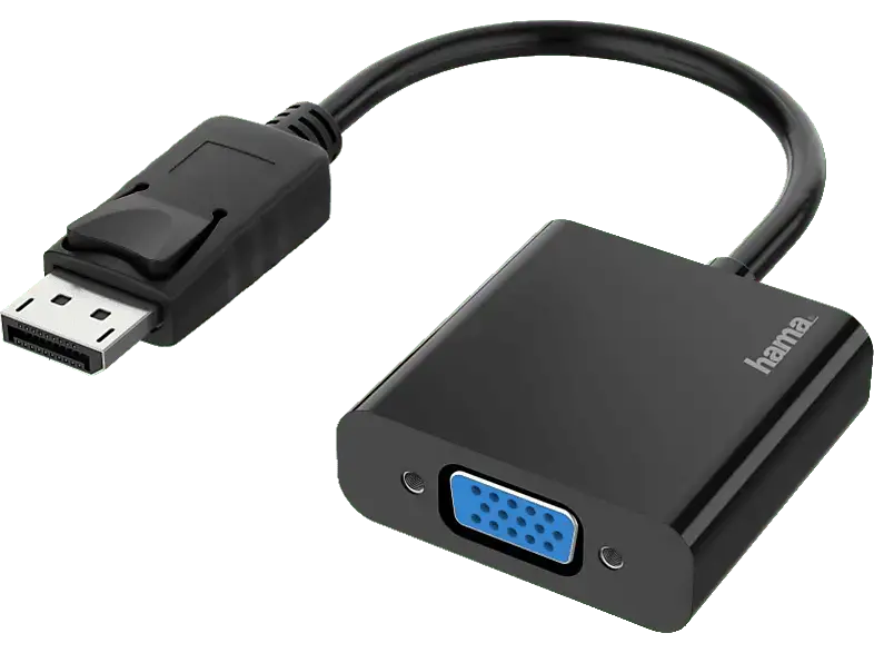 HAMA 00200337 Video-Adapter, DisplayPort-Stecker - VGA-Buchse, Full-HD 1080p; Kabeladapter