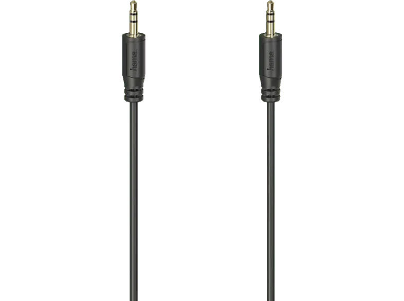 HAMA Audio-Kabel "Flexi-Slim", 3,5-mm-Klinken-Stecker, 0.75m, Schwarz