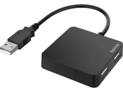 HAMA 200121 USB-Hub, 4 Ports, USB 2.0, 480 Mbit/s