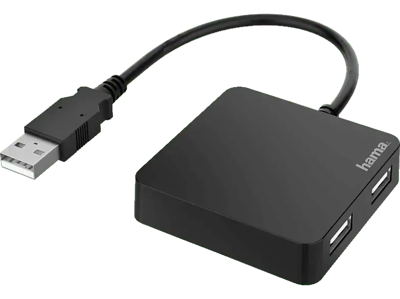 HAMA 200121 USB-Hub, 4 Ports, USB 2.0, 480 Mbit/s