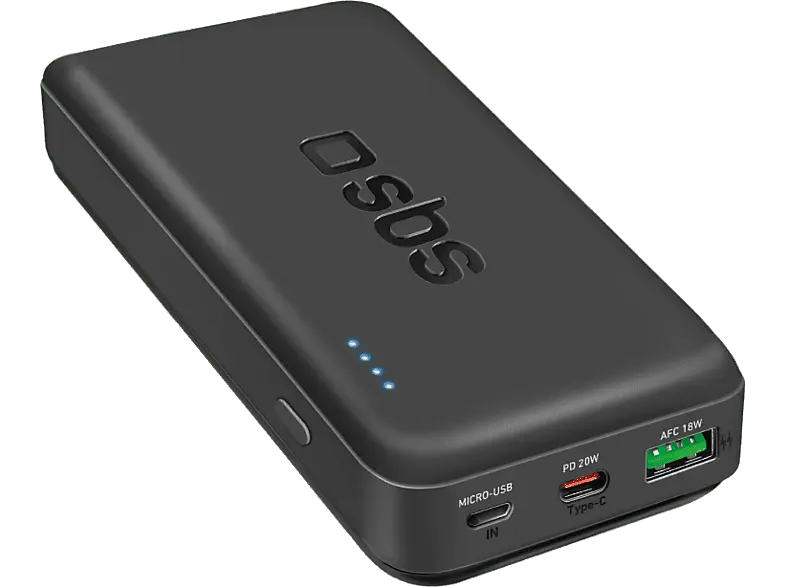 SBS 48072 Powerbank, 20.000 mAh, 20W USB-C PD, schwarz; Powerrbank