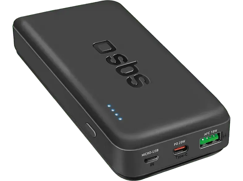 SBS 48072 Powerbank, 20.000 mAh, 20W USB-C PD, schwarz; Powerrbank