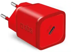 SBS 44623 GaN Ladegerät mit Power Delivery, 20W, USB-Type-C, Rot