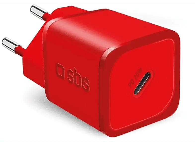 SBS 44623 GaN Ladegerät mit Power Delivery, 20W, USB-Type-C, Rot