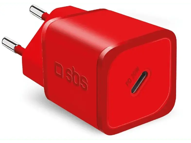 SBS 44623 GaN Ladegerät mit Power Delivery, 20W, USB-Type-C, Rot
