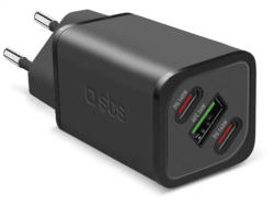 SBS 47839 GaN Ladegerät mit Power Delivery, 140W, 2x USB-Type-C + 1x USB-Type-A