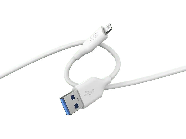 ISY Ladekabel ICS-5000-WT-AL, USB-A und Lightning, 2 m, Weiß