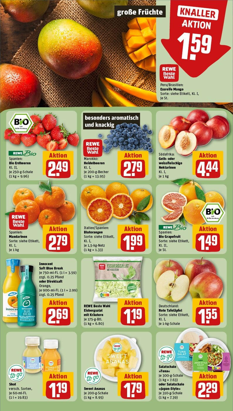 Rewe - Leverkusen / Opladen, Gerhart-Hauptmann-Str. 72 (ab 10.02.2025) zum Blättern » Angebote | Seite: 6 | Produkte: Eisbergsalat, Heidelbeeren, Grapefruit, Salat