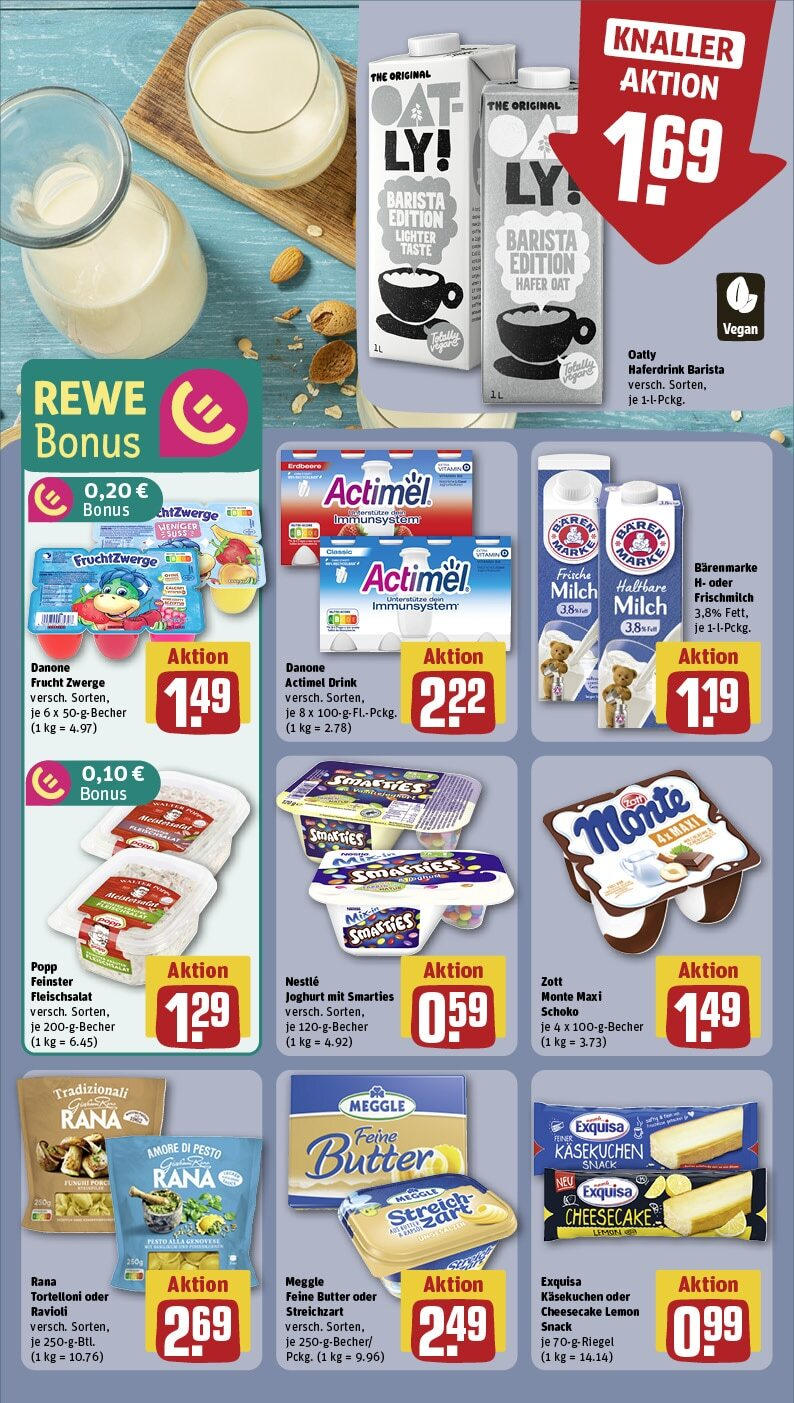 Rewe - Leverkusen / Opladen, Gerhart-Hauptmann-Str. 72 (ab 10.02.2025) zum Blättern » Angebote | Seite: 13 | Produkte: Actimel, Butter, Fruchtzwerge, Exquisa