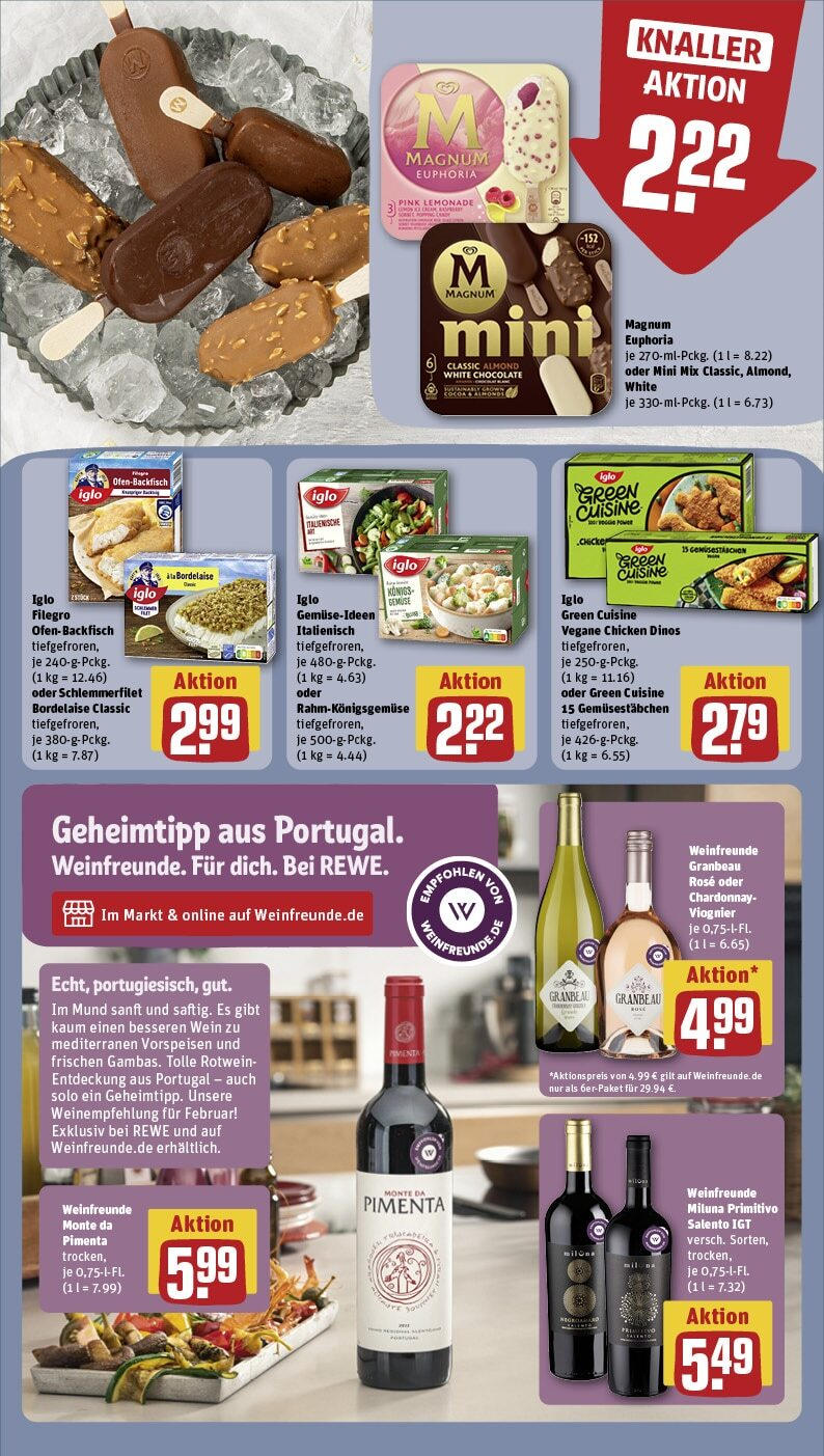 Rewe - Leverkusen / Opladen, Gerhart-Hauptmann-Str. 72 (ab 10.02.2025) zum Blättern » Angebote | Seite: 14 | Produkte: Rotwein, Iglo, Wein