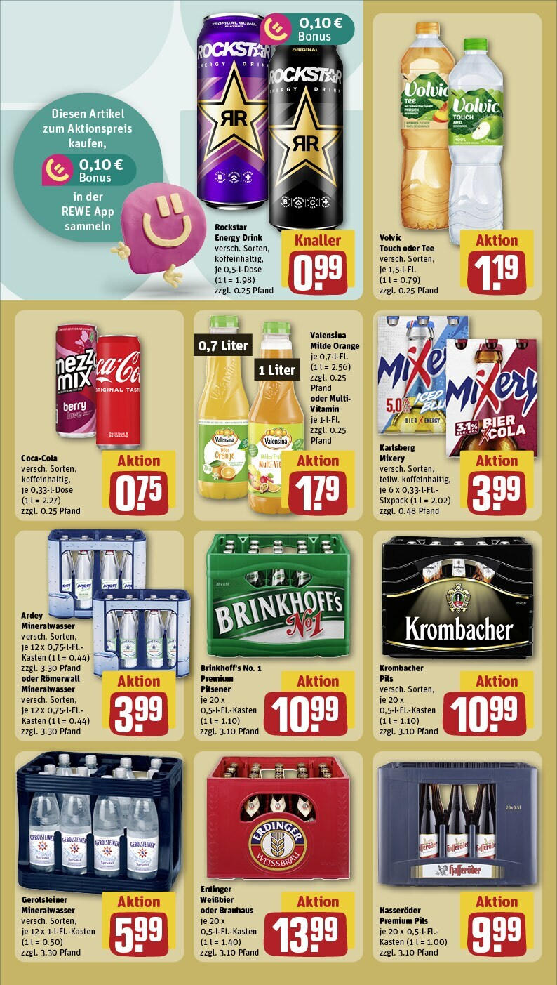 Rewe - Leverkusen / Opladen, Gerhart-Hauptmann-Str. 72 (ab 10.02.2025) zum Blättern » Angebote | Seite: 22 | Produkte: Mineralwasser, Krombacher, Hasseröder, Volvic