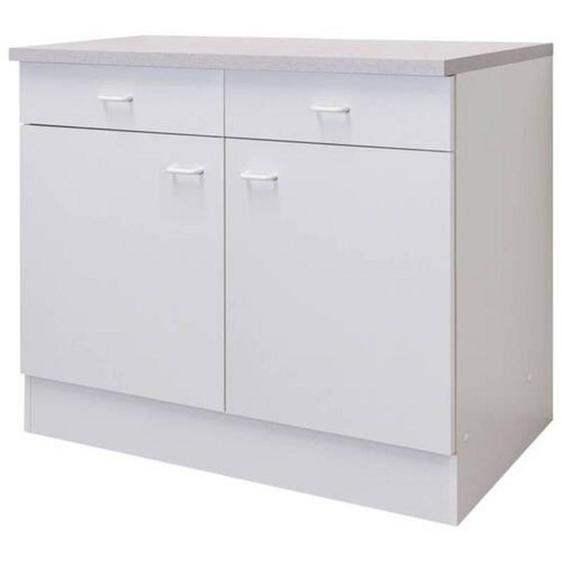Küchenunterschrank Speed B: 100 cm Weiß mit Laden