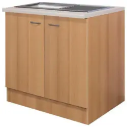 Spülenschrank Mit Spüle Nano B: 100 cm Buche Dekor