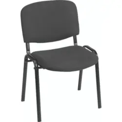 Besucherstuhl Dina Gepolstert Mit Schwarzem Stoffbezug