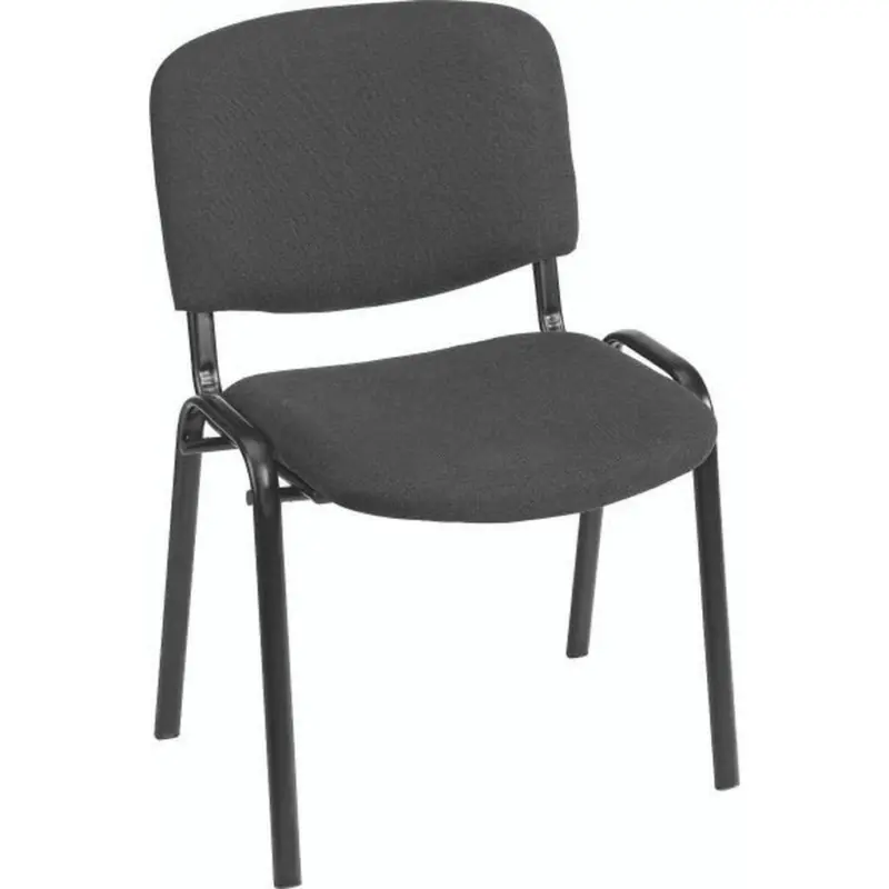 Besucherstuhl Dina Gepolstert Mit Schwarzem Stoffbezug