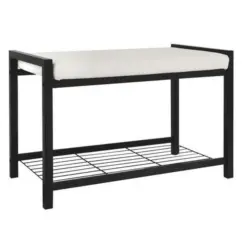 Garderobenbank Lucky B: 68 Cm Gepolstert Mit Ablage Schwarz