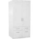 Möbelix Drehtürenschrank mit Schubladen 91cm Celle, Weiß