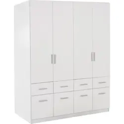 Drehtürenschrank Mit Schubladen 181cm Celle, Weiß