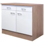 Möbelix Küchenunterschrank Samoa B100 Cm Weiß/eiche Dekor Mit Laden