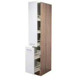 Apothekerschrank Samoa B: 30 Cm Wei&szlig; 2 Ausz&uuml;ge 5 Ablagen