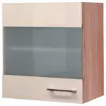 Möbelix Küchenoberschrank Nepal 50 cm Kaschmir/Eiche mit Glaseinsatz