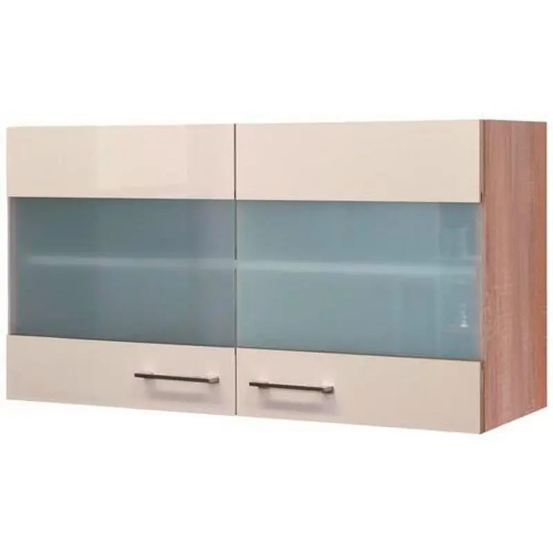 Küchenoberschrank Nepal 100 cm Kaschmir/Eiche 2 Drehtüren