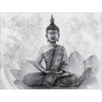 Möbelix Leinwandbild Buddha Grey 116x84 cm