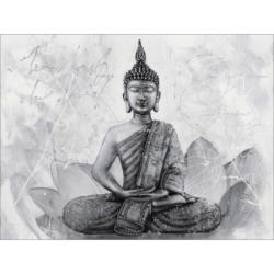 Leinwandbild Buddha Grey 116x84 Cm