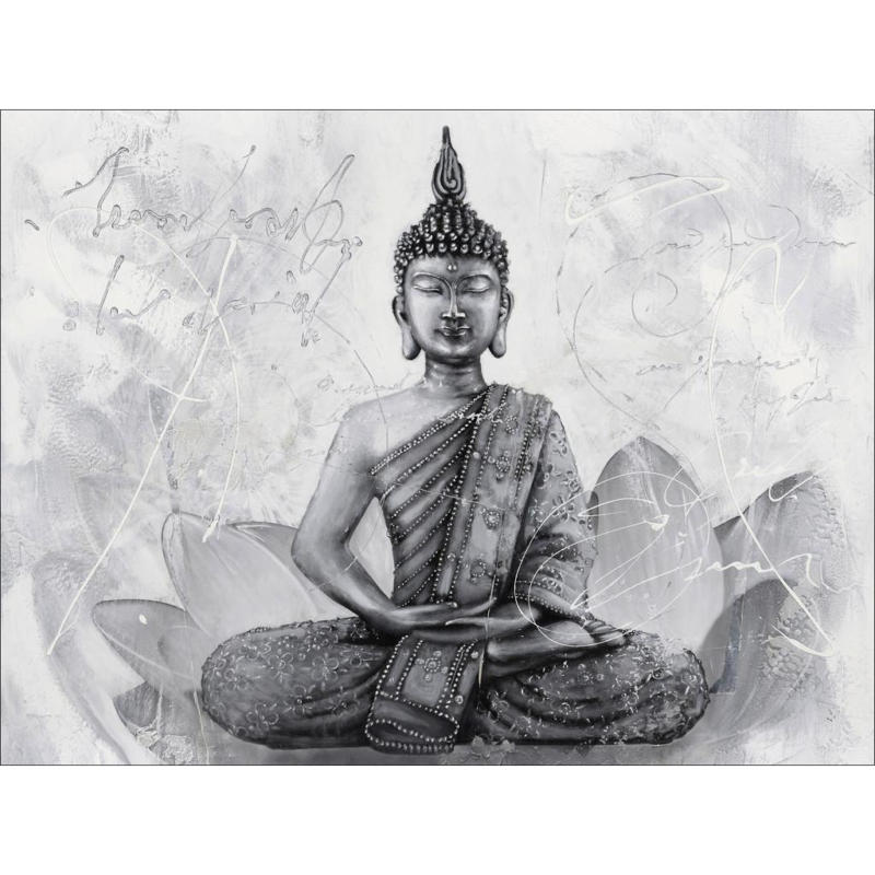 Leinwandbild Buddha Grey 116x84 cm